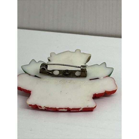 Vintage Christmas PIN Brooch "Merry Christmas" 1980s American Greetings Holiday - Picture 10 of 11